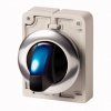 Eaton Переключатель плоский 30мм, с подсветкой, с фиксацией, голубой, 2 позиции M30C-FWLKV-B