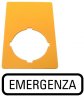 Eaton Знак, аварийная остановка , желтый, ГхШ = 50x33mm , EMERGENZA M22-XZK-I99