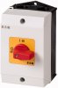 Eaton Кулачковый переключатель в корпусе красная ручка, 3P, Ie = 12A, Пол. 0-1, 90 °, 48х48 мм T0-2-1/I1-RT