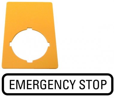 Фотография товара 'Eaton Знак, аварийная остановка , желтый, ГхШ = 50x33mm , аварийный останов M22-XZK-GB99'