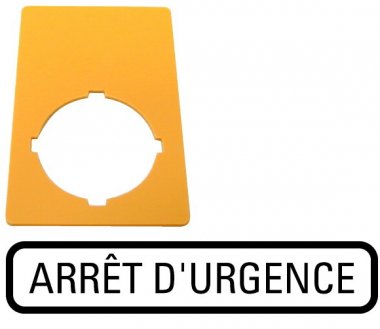 Фотография товара 'Eaton Знак, аварийная остановка , желтый, ГхШ = 50x33mm , ARRET D Urgence M22-XZK-F99'