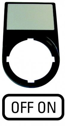 Фотография товара 'Eaton Шильдик "OFF-ON" с держателем 30х50, цвет черный M22S-ST-GB10'