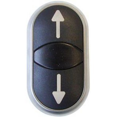 Фотография товара 'Eaton Двойная кнопка с сигнальной лампой с обозначением стрелок, цвет белый/черный M22-DDL-S-X7/X7'