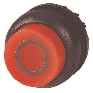 Фотография товара 'Eaton Головка кнопки выступающая с фиксацией, с подсветкой, цвет красный, черное лицевое кольцо M22S-DRLH-R-X0'