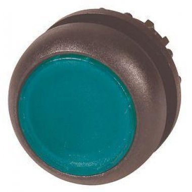 Фотография товара 'Eaton Головка кнопки с подсветкой, без фиксации ,цвет зеленый, черное лицевое кольцо M22S-DL-G'