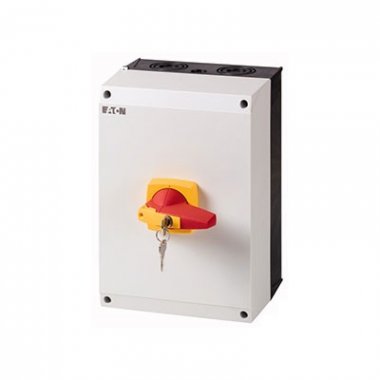 Фотография товара 'Eaton Выключатель-разъединитель 3PPlusN, цилиндрический замок, ручка красно-желтая DMM-125/3N/I5/C-R'