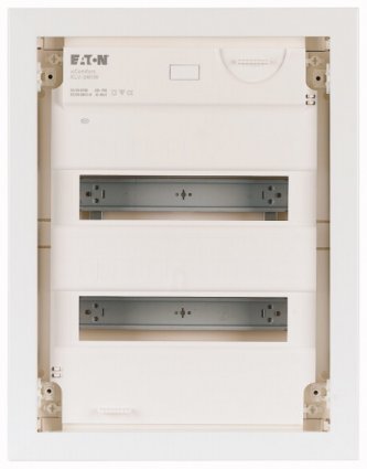 Фотография товара 'Eaton Компактный щит, встраиваемое исполнение (полые стены), 2 ряда, 24 модуля, белая пластиковая дверь KLV-24HWS-SF'