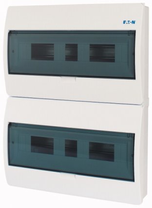 Фотография товара 'Eaton Компактный щит навесного исполнения, 2 ряда, 36 модулей, прозрачная дверь, пластик BC-O-2/36-ECO'