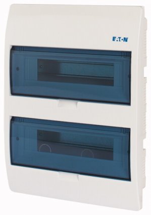 Фотография товара 'Eaton Компактный щит встроенного исполнения, 2 ряда, 24 модуля, прозрачная дверь, пластик BC-U-2/24-ECO'