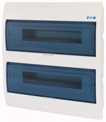 Фотография товара 'Eaton Компактный щит встроенного исполнения, 2 ряда, 36 модулей, прозрачная дверь, пластик BC-U-2/36-ECO'