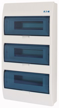 Фотография товара 'Eaton Компактный щит навесного исполнения, 3 ряда, 36 модулей, прозрачная дверь, пластик BC-O-3/36-ECO'