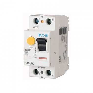 Фотография товара 'Eaton Устр-во защитного отключения 25/0,03-А (AC), 2 полюса, устойчивость к импульсному току 250А, устойчивость к КЗ 10 кА FI-25/2/003'