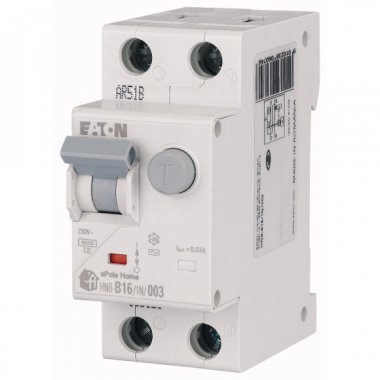 Фотография товара 'Eaton Автоматический выключатель дифференциального тока, 10A, 30мА, кривая отключения C, 1полюсPlusN, тип чувствительности AC HNB-C10/1N/003'