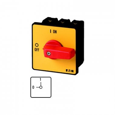 Фотография товара 'Eaton Аварийный выключатель, 3П, 63A, красная ручка , переднее крепление P3-63/E-RT'