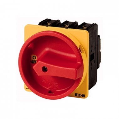 Фотография товара 'Eaton Главный выключатель 3P Plus2 S Plus2 НЗ , 63А , красно-желтая ручка , запираемый , переднее крепление P3-63/EA/SVB/2HI11'