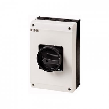 Фотография товара 'Eaton Главный выключатель в корпусе, 3P Plus1НО Plus1 НЗ , 63А , черная ручка , запираемый P3-63/I4/SVB-SW/HI11'