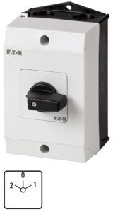 Фотография товара 'Eaton Групповой переключатель, Plus корпус 3P, Ie = 12A, Пол. 2-0-1, 45 ° 48х48 мм T0-3-15423/I1'