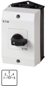 Фотография товара 'Eaton Ступенчатый переключатель в корпусе 1P, Ie = 12A, Пол. 1-5, 45 ° 48х48 мм T0-3-8232/I1'