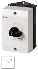 Фотография товара 'Eaton Кулачковый переключатель в корпусе 1P, Ie = 32A, Пол. 1-2, 90 ° 48х48 мм T3-1-8220/I2'
