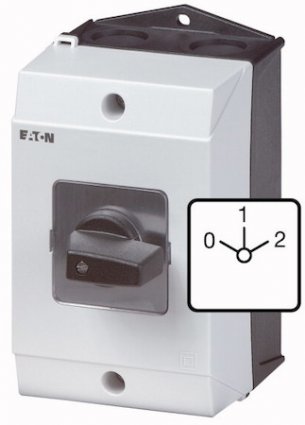 Фотография товара 'Eaton Кулачковый переключатель в корпусе 3P, Ie = 32A, Пол. 0-1-2, 45 ° 48х48 мм T3-3-8451/I2'