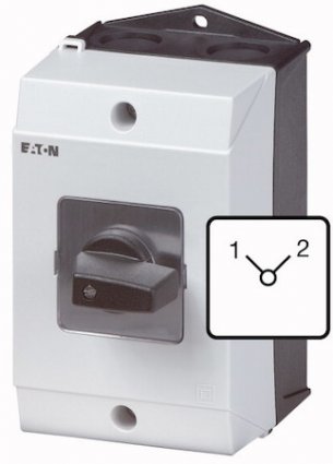 Фотография товара 'Eaton Кулачковый переключатель в корпусе 4p, Ie = 32A, Пол. 1-2, 90 ° 48х48 мм T3-4-8223/I2'