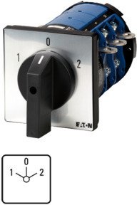 Фотография товара 'Eaton Кулачковый переключатель, 3p Plus2 НО Plus1 НЗ, Ie = 315A, Пол. 1-0-2, 45 ° 88x88mm T8-3-8212/E/HI12'