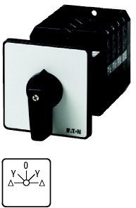 Фотография товара 'Eaton Реверсивный переключатель звезда-треугольник, 3P, Ie = 63A, Пол. D-Y-0-Y-D, 45 ° 88x88mm T5B-5-15876/Z'
