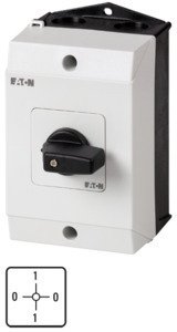 Фотография товара 'Eaton Кулачковый переключатель в корпусе, 2P, Ie = 12A, 0-1-0-1 Пол., 90 °, 48х48 мм T0-1-15108/I1'