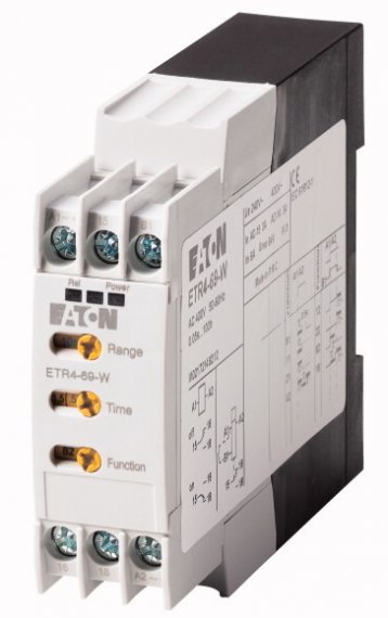 Фотография товара 'Eaton Реле времени многофункциональное, 1 перекидных контакта, разъем для подкл. Потенциометра, 400 В АС ETR4-69-W'