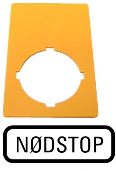 Фотография товара 'Eaton Знак, аварийная остановка , желтый, ГхШ = 50x33mm , NODSTOP M22-XZK-DK99'