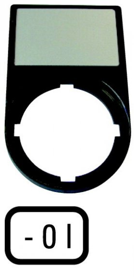 Фотография товара 'Eaton Шильдик "0-I" с держателем 30х50, цвет черный M22S-ST-X88'