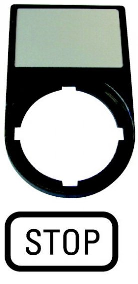 Фотография товара 'Eaton Шильдик "STOP" с держателем 30х50, цвет черный M22S-ST-GB0'