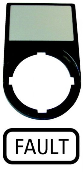 Фотография товара 'Eaton Шильдик "FAULT" с держателем 30х50, цвет черный M22S-ST-GB8'