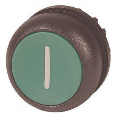 Фотография товара 'Eaton Головка кнопки с фиксацией, цвет зеленый, черное лицевое кольцо M22S-DR-G-X1'