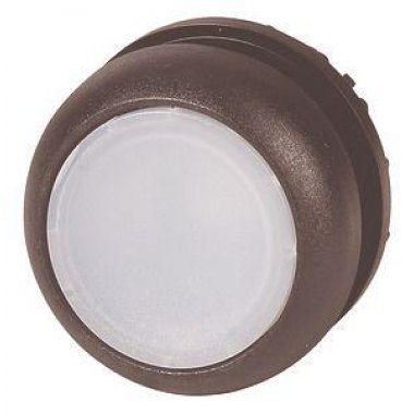 Фотография товара 'Eaton Головка кнопки с подсветкой, без фиксации ,цвет белый, черное лицевое кольцо M22S-DL-W'