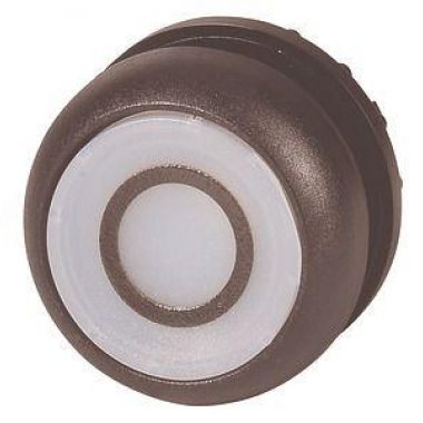 Фотография товара 'Eaton Головка кнопки с подсветкой, без фиксации, цвет белый с обозначение О, черное лицевое кольцо M22S-DL-W-X0'