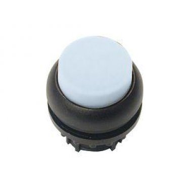 Фотография товара 'Eaton Головка кнопки с подсветкой, выступающие, без фиксации, цвет белый, черное лицевое кольцо M22S-DLH-W'