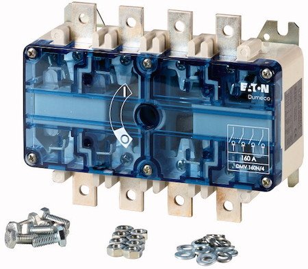 Фотография товара 'Eaton Выключатель-разъединитель Dumeco без оси и рукояти, видимый разрыв, болтовое подключение, 160А, 4Р DMV160N/4'