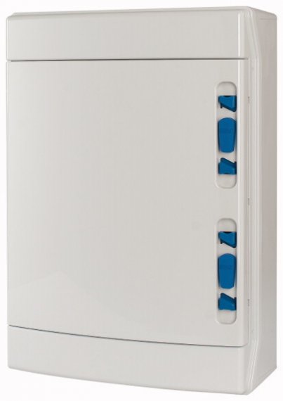 Фотография товара 'Eaton Навесной шкаф IP65, 2 ряда 24 модуля, УФ-стойкий поликарбонат, индустриальная серия, N/PE клеммы в комплекте, глухая дверь IKA-2/24-SR-UV'