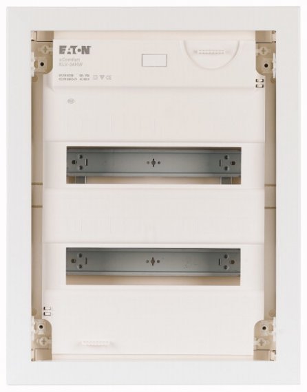 Фотография товара 'Eaton Компактный щит, встраиваемое исполнение (полые стены), 2 ряда, 24 модуля, белая пластиковая дверь KLV-24HWP-SF'