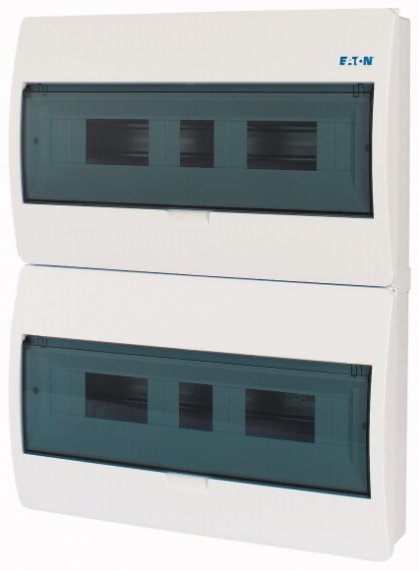 Фотография товара 'Eaton Компактный щит навесного исполнения, 2 ряда, 36 модулей, прозрачная дверь, пластик BC-O-2/36-ECO'