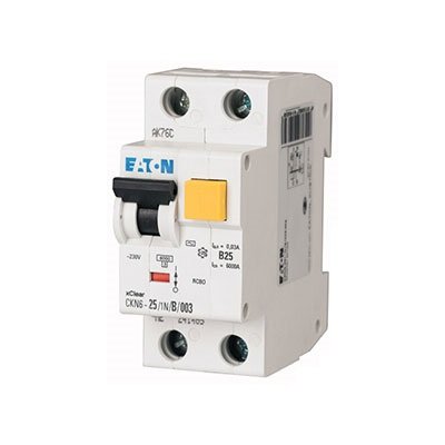 Фотография товара 'Eaton Дифференциальный автоматический выключатель 16/0,1А (AC,DC), кривая отключения С, 1PlusN полюсов, откл. способность 6 кА CKN6-16/1N/C/01-A-DE'