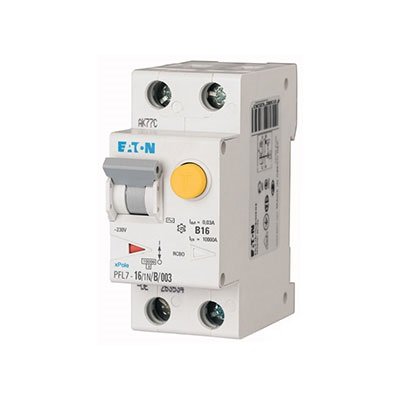 Фотография товара 'Eaton Дифференциальный автоматический выключатель 16/0,3А (AC,DC), кривая отключения В, 1PlusN полюсов, откл. способность 10 кА PFL7-16/1N/B/03-A'