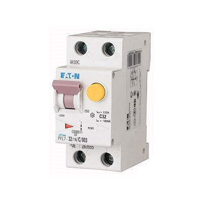 Фотография товара 'Eaton Дифференциальный автоматический выключатель 32/0,3А (AC,DC), кривая отключения В, 1PlusN полюсов, откл. способность 10 кА PFL7-32/1N/B/03-A'