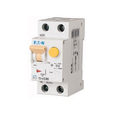 Фотография товара 'Eaton Дифференциальный автоматический выключатель 13/0,03А(AC), кривая отключения С, 1PlusN полюсов, откл. способность 10 кА PFL7-13/1N/C/003-DE'