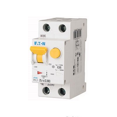 Фотография товара 'Eaton Дифференциальный автоматический выключатель 25/0,03А (AC,DC), кривая отключения С, 1PlusN полюсов, откл. способность 10 кА PFL7-25/1N/C/003-G-DE'