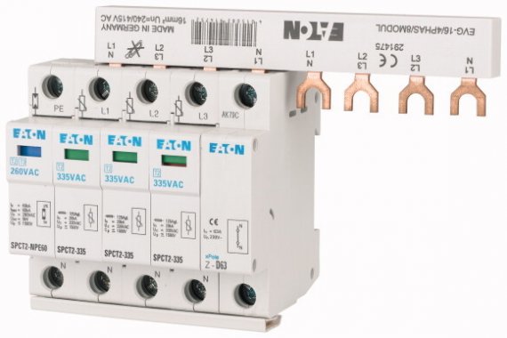 Фотография товара 'Eaton Ограничитель перенапряжения, класс С SPCT2-460-3PlusNPE/BB'