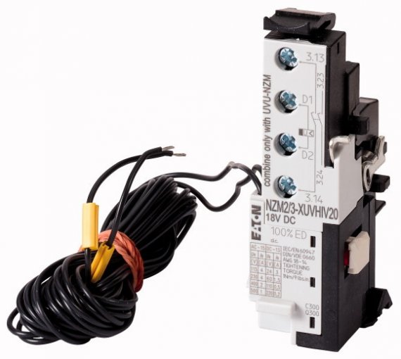 Фотография товара 'Eaton Расцепитель минимального напряжения , Plus 2НО доп. контакта с задержкой Plus кабель NZM2/3-XUVHIV20'