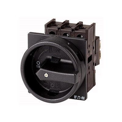 Фотография товара 'Eaton Главный выключатель 3P Plus1НО Plus1 НЗ, 32А, черная ручка, запираемый, переднее крепление P1-32/EA/SVB-SW/HI11'