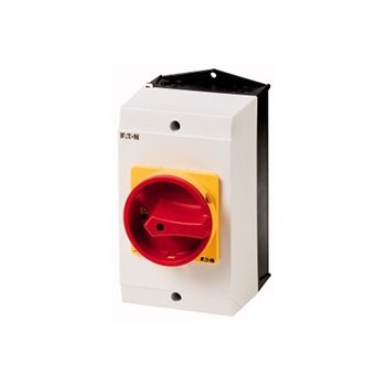 Фотография товара 'Eaton Главный выключатель в корпусе, 3P, 63A , красно-желтая ручка , запираемый P3-63/I3/SVB'